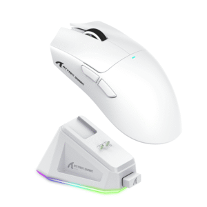 ATTACK SHARK X11 White Wireless Gaming Mouse 3-Mode, 63g Ultra-Light, RGB Charging Dock