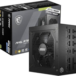 MSI MAG A750GL PCIE5 750W 80+ Gold Fully Modular ATX 3.0 Power Supply – Black