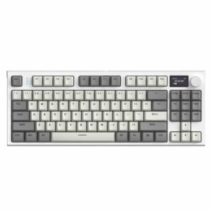 ATTACK SHARK K86 Wireless Mechanical Keyboard – TFT Display, Blue Whale Switch, Tri-Mode - Retro Gray