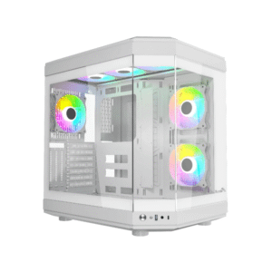 Thunder Carbon TGC-639W White ATX Gaming Case with Tempered Glass High Airflow PC Chassis
