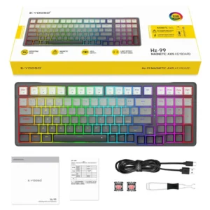 Eyooso HZ-82 Magnetic Axis Rapid Trigger RGB Gaming Keyboard – Rainbow Gray